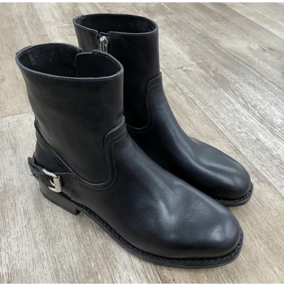 NEW! Rag & Bone Lightly Distressed Smooth Black Oliver Leather Zip Boots - Picture 6 of 9